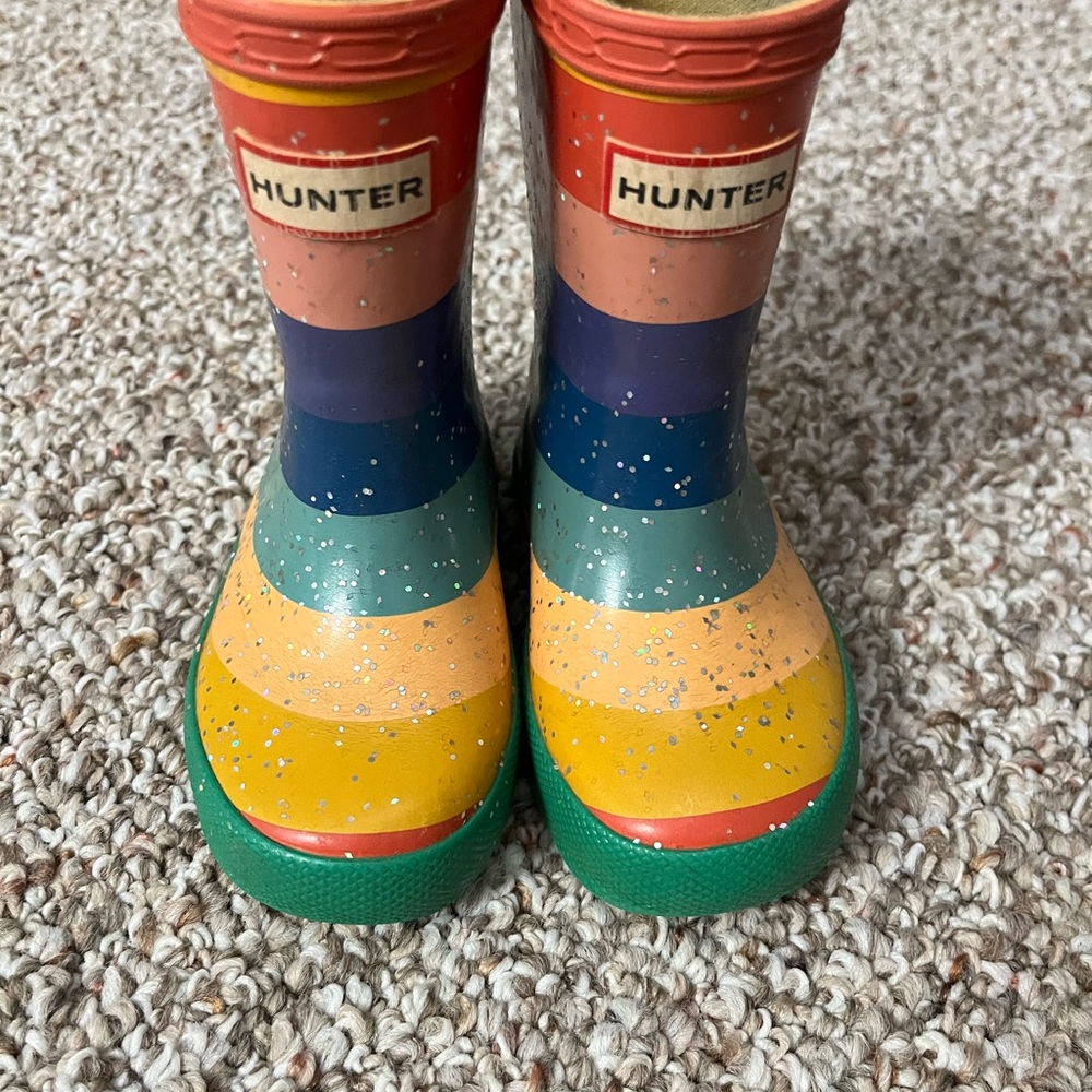 Hunter Kids' Rainbow Glitter Boots